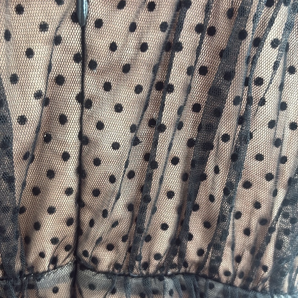 Anthropologie Black and Tan Polka Dot Dress
never worn. Runs big can fit size 6. - Picture 6 of 8